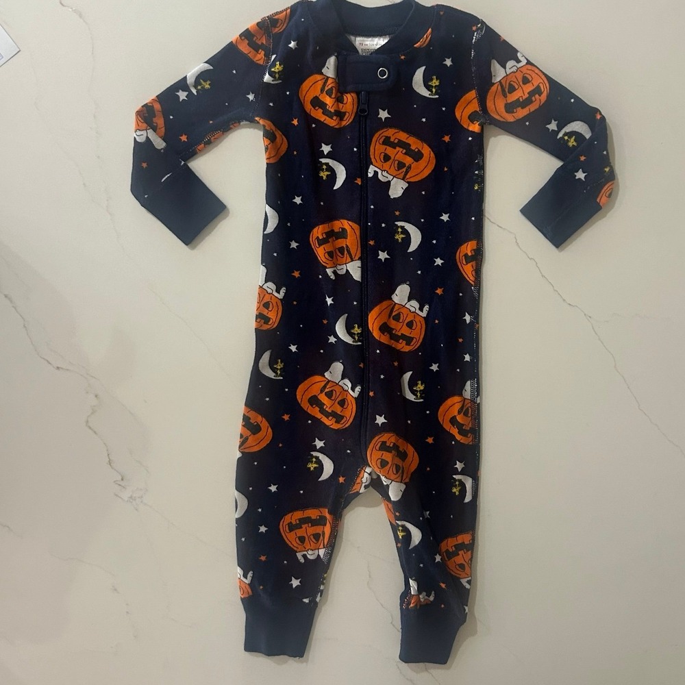 Hanna Andersson Baby Toddler Halloween Peanuts Snoopy Zippy 12-18 Months Navy